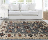 3' x5' Blue Beige Brown Color Hand Knotted All-Over 100% Wool Traditional Oriental Rug