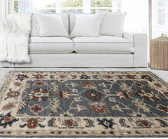 3' x5' Blue Beige Brown Color Hand Knotted All-Over 100% Wool Traditional Oriental Rug