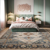 9' x11' 10'' Beige Slate Brown Color Hand Knotted All-Over 100% Wool Modern Oriental Rug