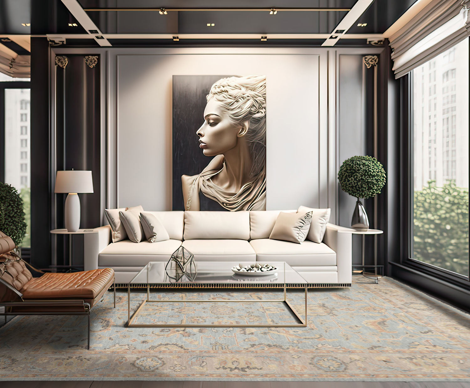 9' 2''x11' 10'' Aqua Taupe Tan Color Hand Knotted All-Over 100% Wool Transitional Oriental Rug