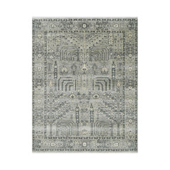7' 11''x10' Tone On Tone Gray Color Hand Knotted Turkish Oushak 100% Wool Traditional Oriental Rug