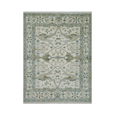 7' 9''x10' 3'' Ivory Gray Blue Color Hand Knotted Turkish Oushak 100% Wool Transitional Oriental Rug