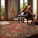 8' x10' Raspberry Sage Peach Color Hand Knotted Turkish Oushak 100% Wool Traditional Oriental Rug