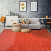 8' x10' Burnt Orange Color Hand Loomed Hand Made 100% Wool Modern & Contemporary Oriental Rug