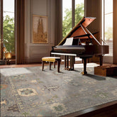 8' x10' Silver Gray Ivory Aqua Color Hand Tufted Hand Made 100% Wool Modern & Contemporary Oriental Rug