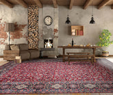 13' x18' 8'' Burgundy Navy Ivory Color Hand Knotted Persian 100% Wool Traditional Oriental Rug