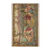 3' 2''x4' 10'' Beige Black Green Color Hand Knotted Persian 100% Wool Pictorial Oriental Rug