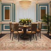 8' 2''x9' 11'' Ivory Tan Aqua Color Hand Knotted Persian Wool and Silk Traditional Oriental Rug