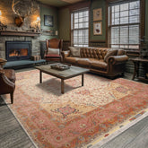 9' 10''x13' 3'' Ivory Blush Beige Color Hand Knotted Persian Wool and Silk Traditional Oriental Rug