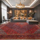 10' x13' 3'' Navy Orange Aqua Color Hand Knotted Persian 100% Wool Traditional Oriental Rug