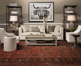 12' x17' 11'' Faded Salmon Navy Light Gold Color Hand Knotted Persian 100% Wool Traditional Oriental Rug