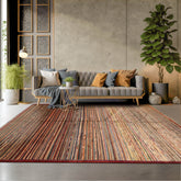 6' 6''x9' 6'' Rust Beige Blue Color Hand Knotted Persian 100% Wool Modern & Contemporary Oriental Rug