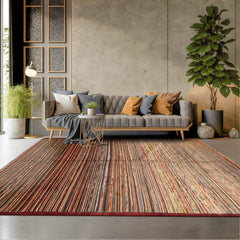 6' 6''x9' 6'' Rust Beige Blue Color Hand Knotted Persian 100% Wool Modern & Contemporary Oriental Rug