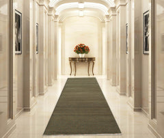 3' x10' Green Gold Orange Color Hand Knotted Tibetan 100% Wool Modern & Contemporary Oriental Rug