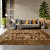 6' x9' Beige Gold Green Color Hand Knotted Persian New Zealand Wool Traditional Oriental Rug