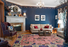 8' x10' Pink Ivory Mint Color Hand Tufted Pictorial New Zealand Wool Art Deco Oriental Rug