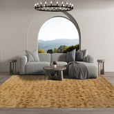 8' x10' Gold Brown Color Hand Knotted Tibetan 100% Wool Transitional Oriental Rug
