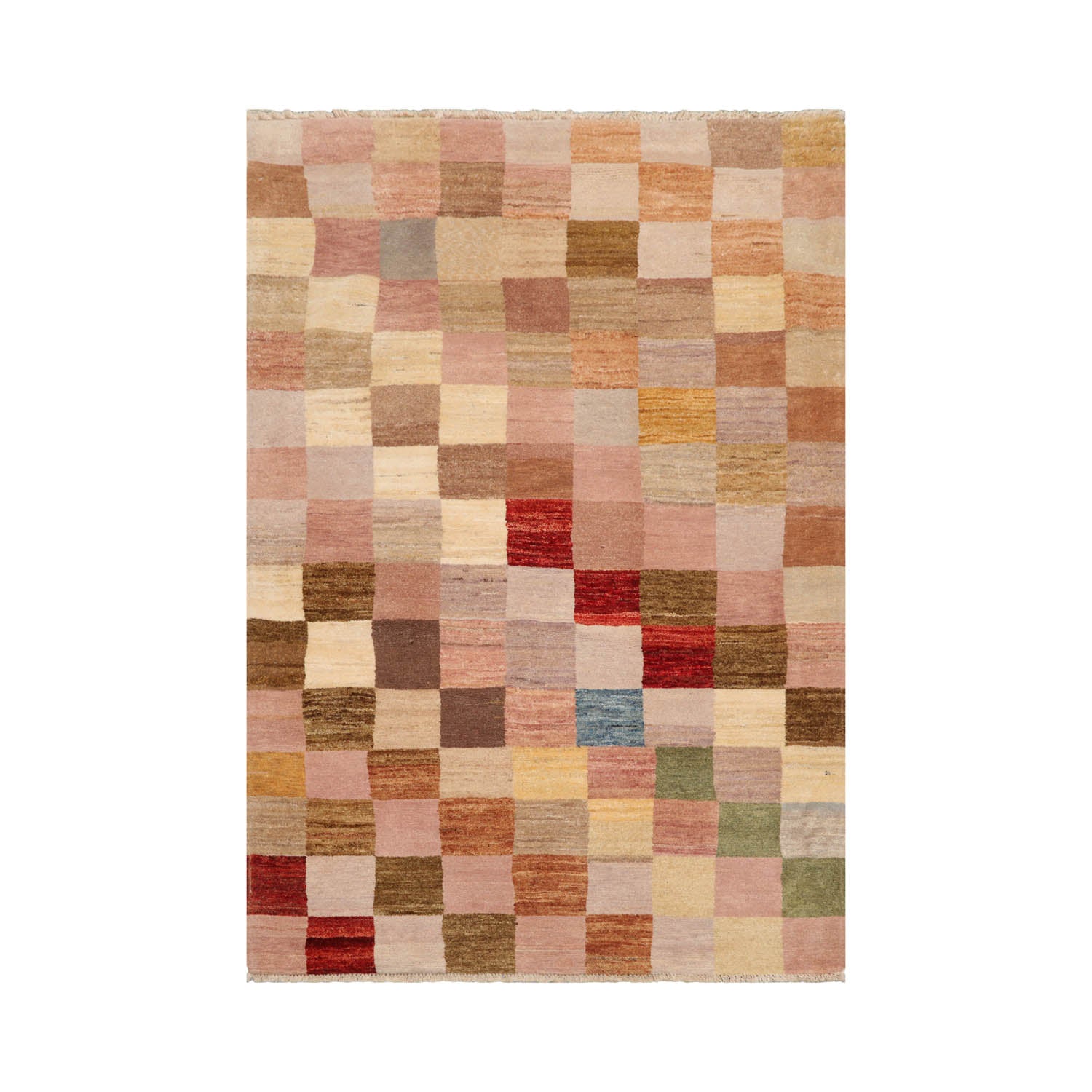 3' 11''x5' 10'' Beige Gold Gray Color Hand Knotted Persian 100% Wool Modern & Contemporary Oriental Rug