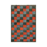 3' x4' 7'' Orange Blue Teal Color Hand Knotted Persian 100% Wool Modern & Contemporary Oriental Rug