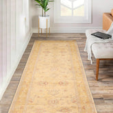 4' 4''x14' 5'' Beige Gold Gray Color Hand Knotted Persian 100% Wool Traditional Oriental Rug