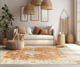 9' 4''x11' 10'' Rust Ivory Color Hand Knotted Persian 100% Wool Traditional Oriental Rug