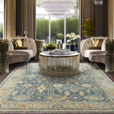 9' 3''x11' 10'' denim Color Hand Knotted Persian 100% Wool Traditional Oriental Rug