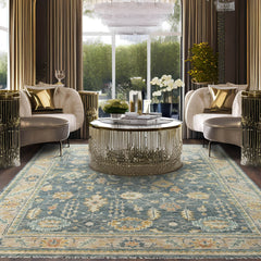 9' 3''x11' 10'' denim Color Hand Knotted Persian 100% Wool Traditional Oriental Rug