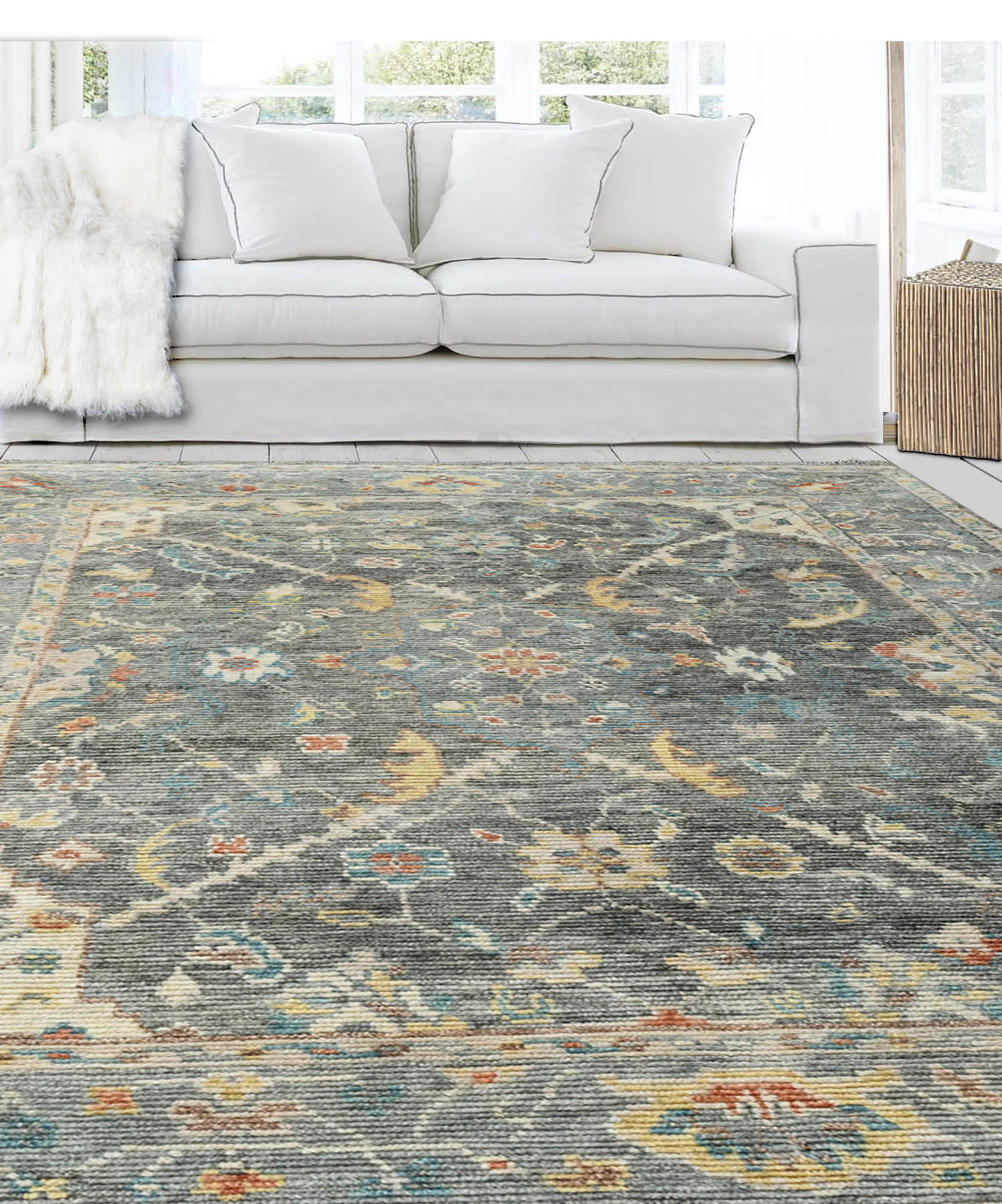 9' x12' 1'' Gray Charcoal Color Hand Knotted Persian 100% Wool Traditional Oriental Rug