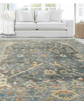 9' x12' 1'' Gray Charcoal Color Hand Knotted Persian 100% Wool Traditional Oriental Rug