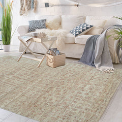 7' 11''x9' 10'' Beige Rust Color Hand Knotted Persian 100% Wool Traditional Oriental Rug