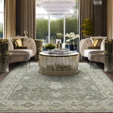 8' 9''x11' 10'' Sage Green Ivory Color Hand Knotted Persian 100% Wool Traditional Oriental Rug