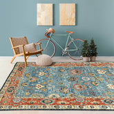 7' x9' 10'' Midnight Blue Red Color Hand Knotted Persian 100% Wool Traditional Oriental Rug