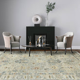 6' 1''x9' Light Gray Beige Color Hand Knotted Persian 100% Wool Traditional Oriental Rug