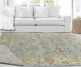 4' x6' Light Blue Silver Color Hand Knotted Persian 100% Wool Traditional Oriental Rug