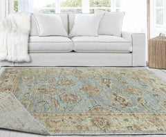 4' x6' Light Blue Silver Color Hand Knotted Persian 100% Wool Traditional Oriental Rug