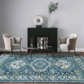 6' x9' Blue Beige Color Hand Knotted Persian 100% Wool Traditional Oriental Rug