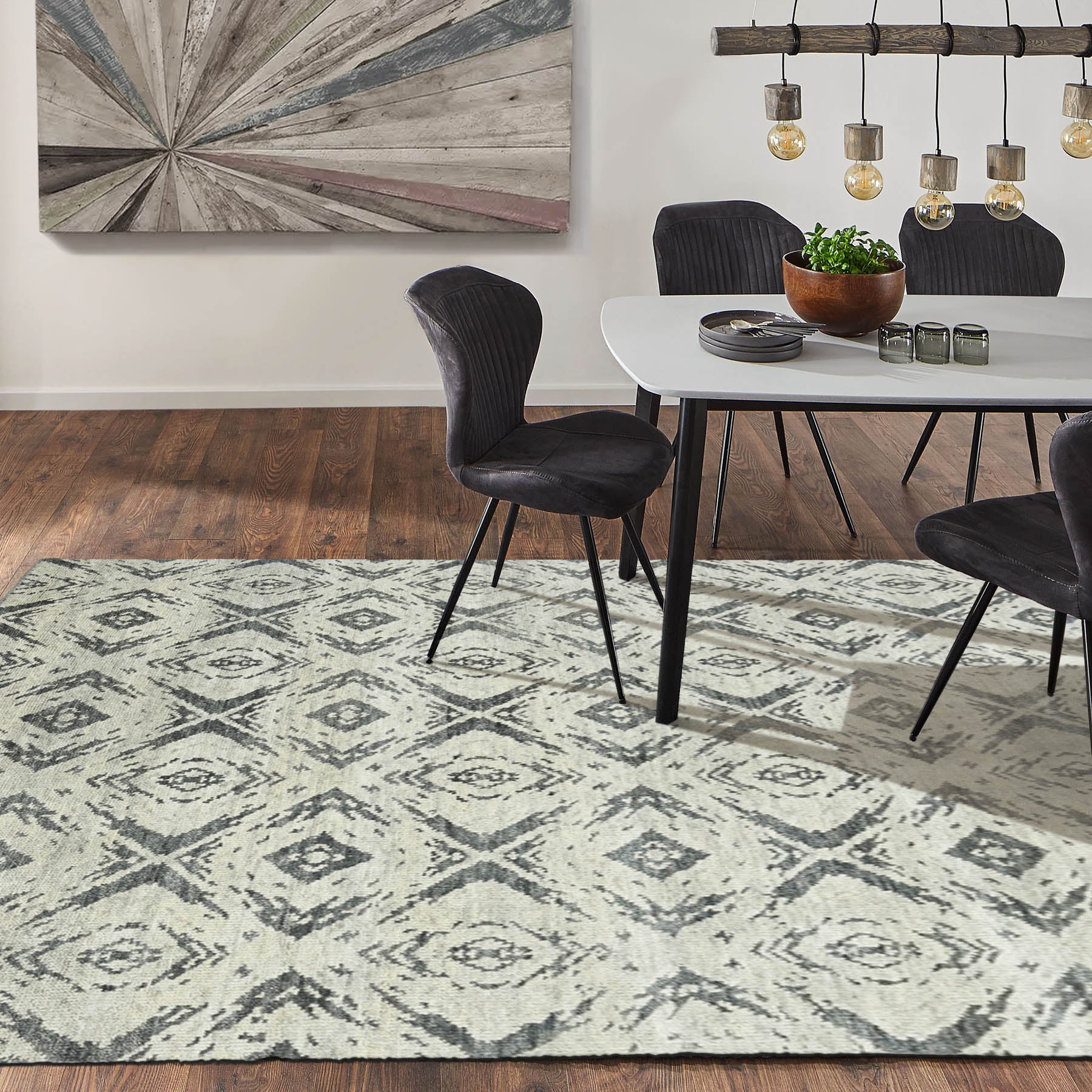6' x8' 9'' Tone On Tone Gray Color Hand Knotted Indo Oushak 100% Wool Modern & Contemporary Oriental Area Rug