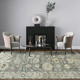 6' x9' Gray Beige Brown Color Hand Knotted Indo Oushak 100% Wool Traditional Oriental Area Rug