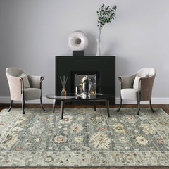 6' x9' Gray Beige Brown Color Hand Knotted Indo Oushak 100% Wool Traditional Oriental Area Rug
