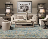 7' 9''x9' 10'' Light Blue Color Hand Knotted Persian 100% Wool Traditional Oriental Rug