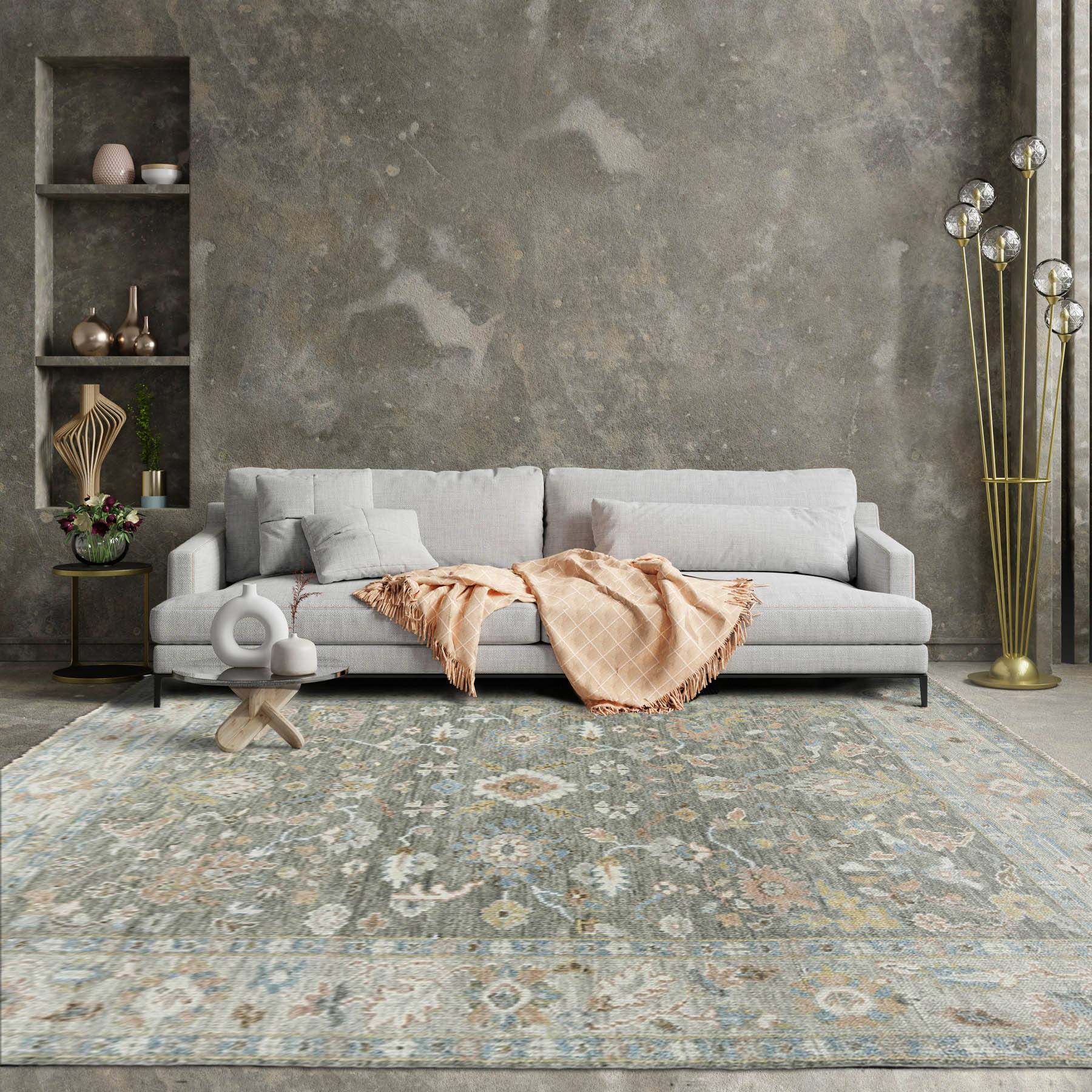 8' 2''x9' 10'' Dark Gray Light Gray Color Hand Knotted Persian 100% Wool Traditional Oriental Rug