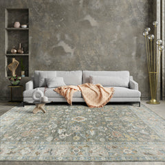 8' 2''x9' 10'' Dark Gray Light Gray Color Hand Knotted Persian 100% Wool Traditional Oriental Rug