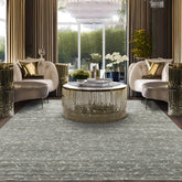 9x12 Gray LoomBloom Hand Knotted Transitional All-Over Oushak 100% Wool Oriental Area Rug