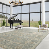 10x14 Gray LoomBloom Hand Knotted Traditional Patterned Oushak 100% Wool Oriental Area Rug