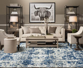 Multi Size Gray, Blue Hand Knotted 100% Wool Transitional Oriental Area Rug