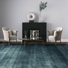 6x9 Blue LoomBloom Hand Knotted Modern & Contemporary Textured Tibetan 100% Wool Oriental Area Rug
