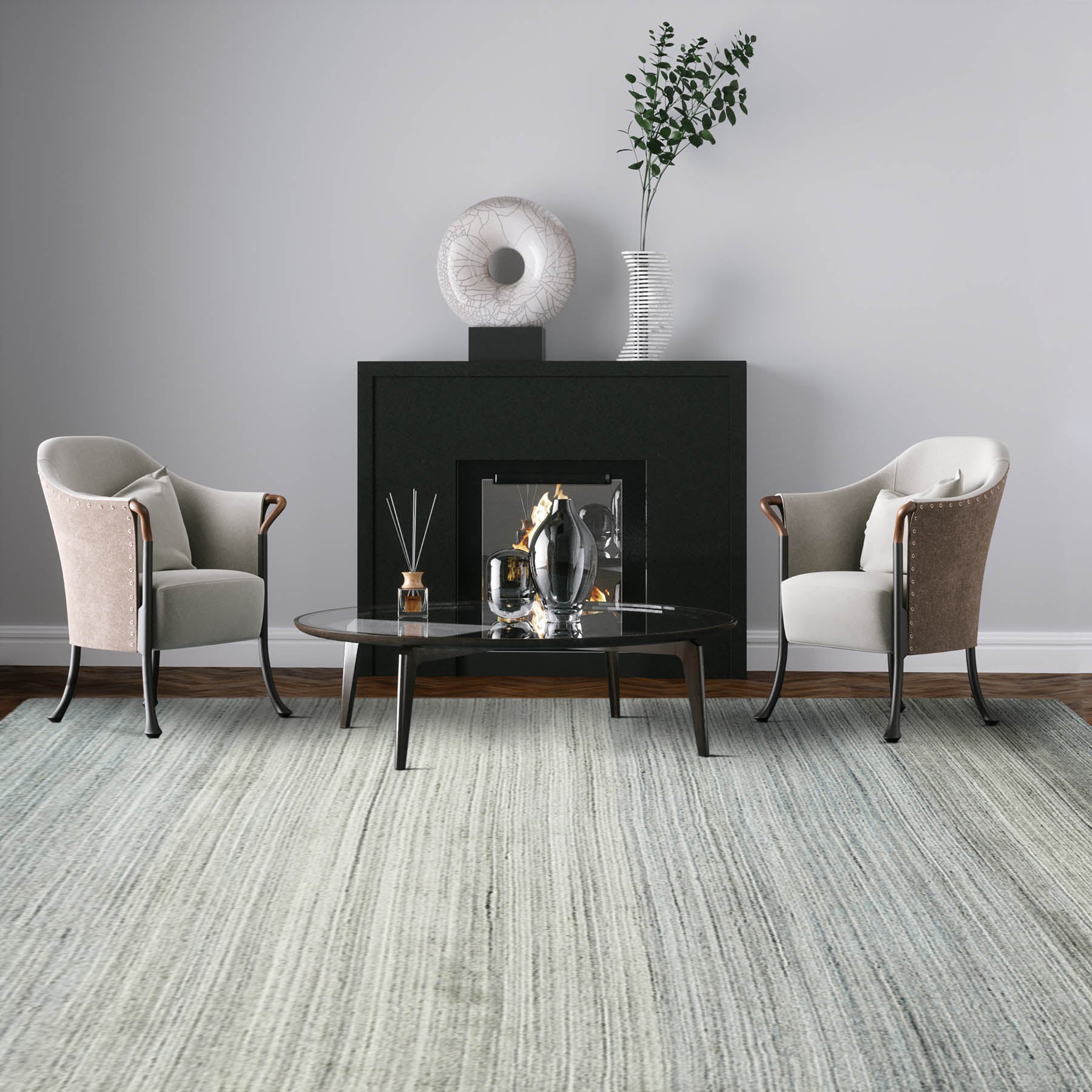 6' 3''x9' 3'' Tone On Tone Gray Color Hand Knotted Tibetan 100% Wool Modern & Contemporary Oriental Rug