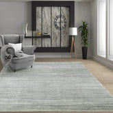 Multi Size Tone on Tone Gray Hand Knotted Tibetan Ombre 100% Wool Modern & Contemporary Oriental Area Rug