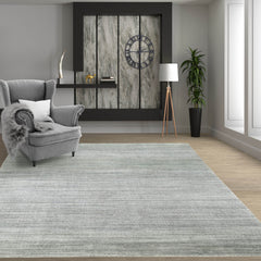 Multi Size Tone on Tone Gray Hand Knotted Tibetan Ombre 100% Wool Modern & Contemporary Oriental Area Rug