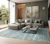 8x10 Blue LoomBloom Hand Knotted Modern & Contemporary Textured Tibetan 100% Wool Oriental Area Rug